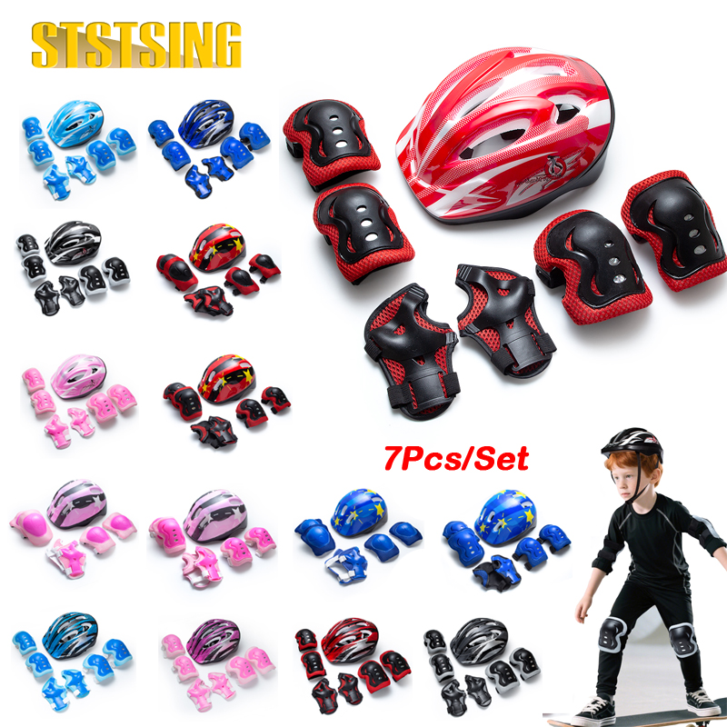 Scooter Helmet Set - Kids Adjustable Helmet Protective Gear Set
